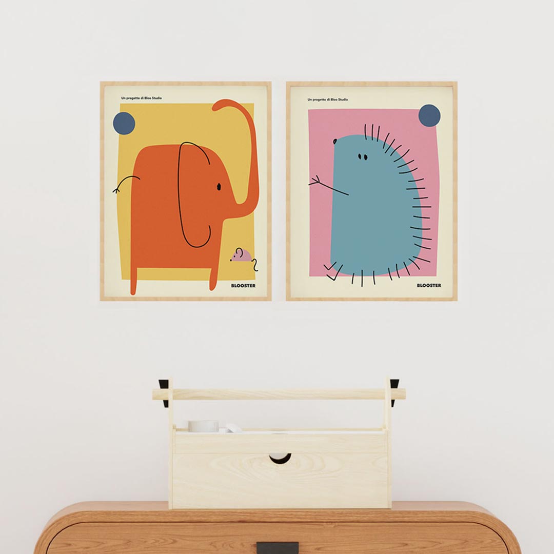 Elefante Riccio - Set da 2 (cartoline)