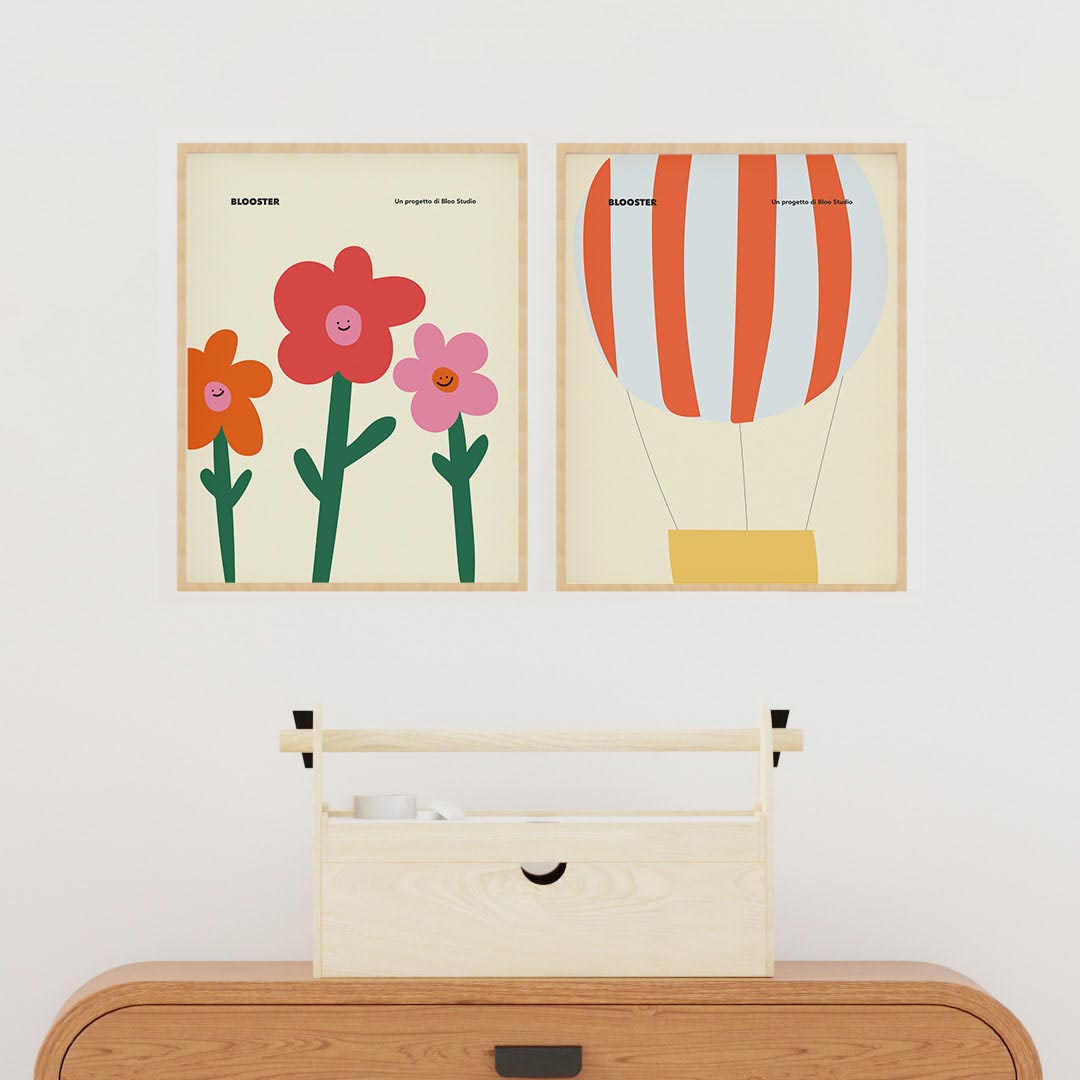 Mongolfiera Fiori - Set da 2 (cartoline)